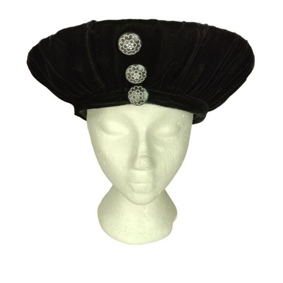 Vintage Deborah New York Black 100% Wool Velvet Fancy Church Derby Hat Vintage Deborah New York Hat – Dovetail main image 4